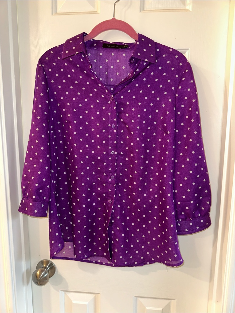 THE LIMITED polka dot button down